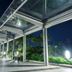 Empty pedestrian transition in Park at night